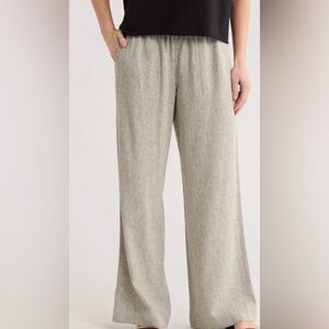 Caslon Yarn Dye Linen Blend Wide-Leg Pants